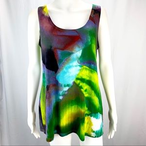 Clara Sun Woo Sz M Watercolor Sleeveless Top